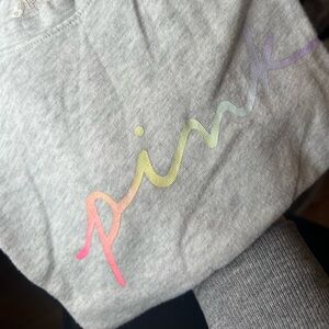 PINK Victoria's Secret Gray Tee with White Logo